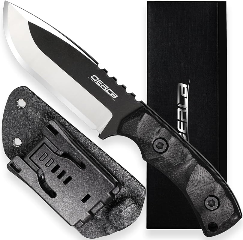 TAC DE-0014 Fixed Blade 420HC Stainless Steel Field Knife with G10 Handle and Kydex EDC Sheath