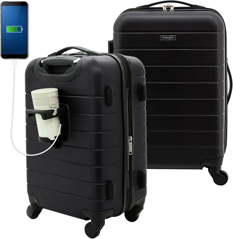 Wrangler Smart 22-Inch Hardside Spinner Carry-On Luggage with Durable 