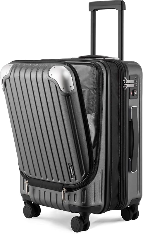 LEVEL8 Grace 20 Inch Expandable Hardside Carry On Luggage, Durable PC 