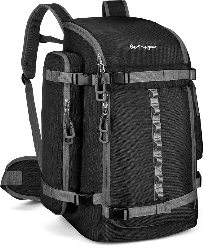 65L Large Padded Ski Boot Bag Backpack, Durable 1680D Waterproof Trave