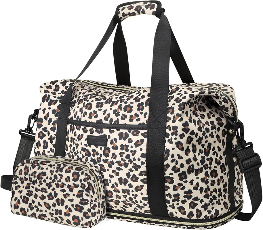 Expandable 43L Travel Weekender Bag with Toiletry Kit, Waterproof Carr