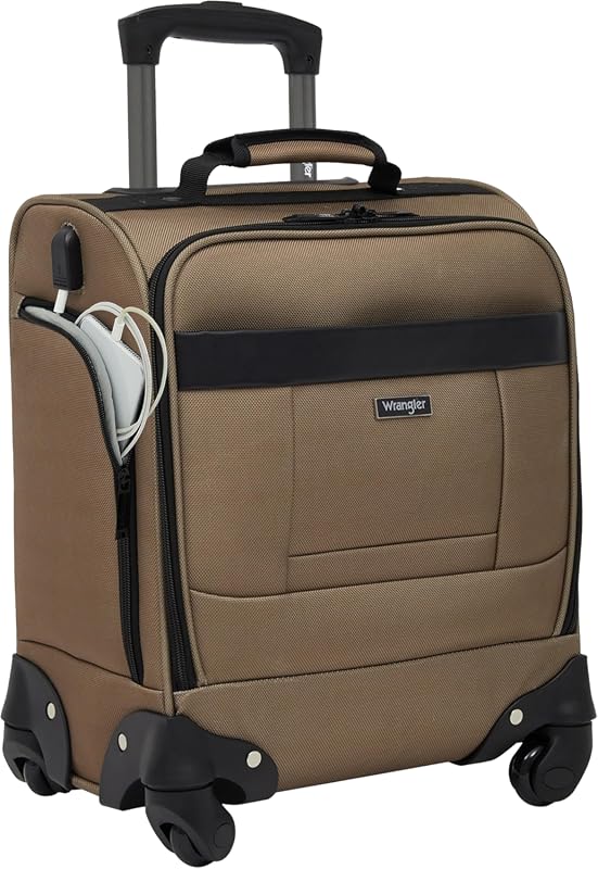 Wrangler 17-Inch Underseat Spinner Carry-On Luggage, Compact Lightweig