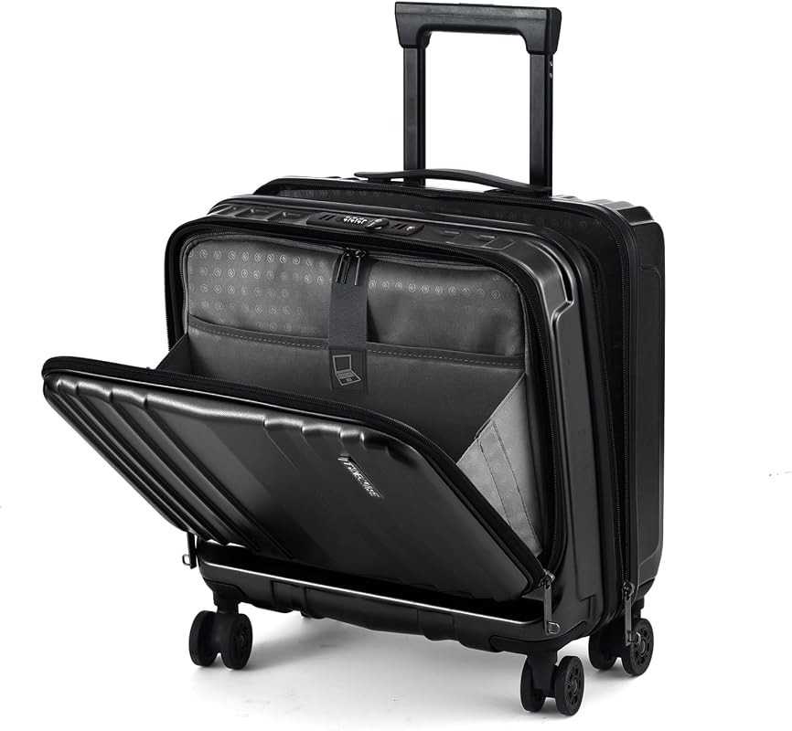 TydeCkare 16-Inch Compact Carry-On Luggage Featuring Dual Laptop Compa