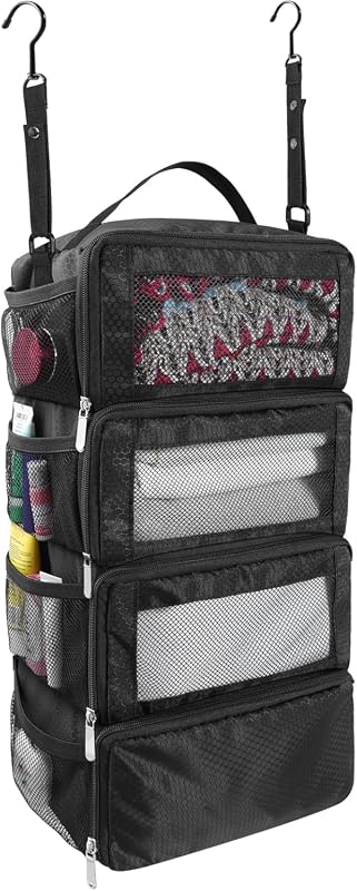Olosar Portable Hanging Travel Suitcase Organizer with Collapsible She