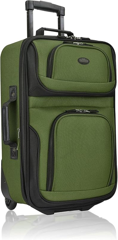 U.S. Traveler Rio Lightweight Softside Rolling Carry-On Suitcase with 