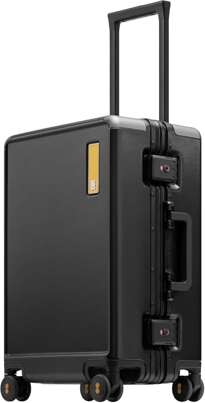 LEVEL8 Zipperless Aluminum Frame Carry-On Suitcase, 20-Inch Durable Ha