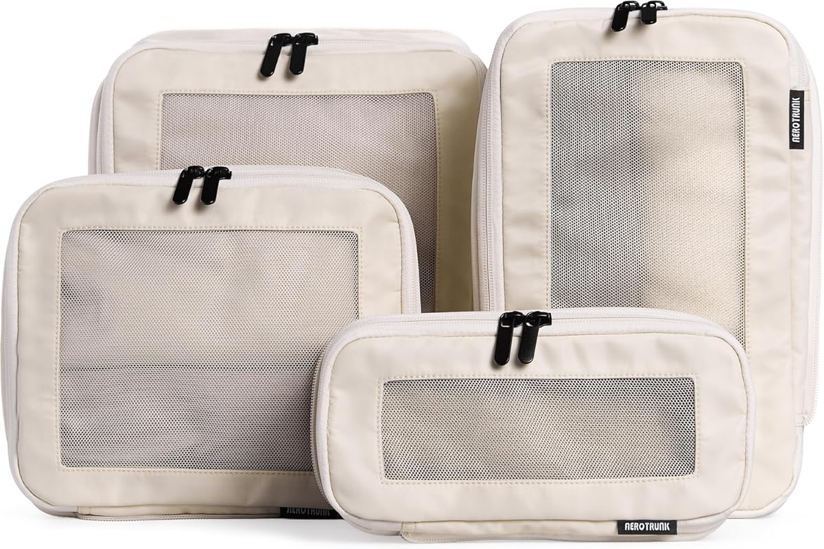 Aerotrunk Compression Packing Cubes for Travel, 4-Pack Lightweight Spa