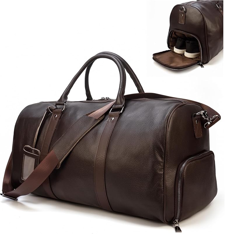 Large Capacity Leather Travel Duffel Bag