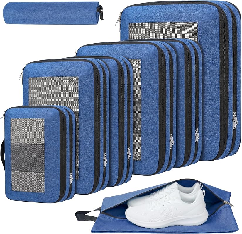 Lightweight Compression Packing Cubes Set for Travel Luggage Organizat