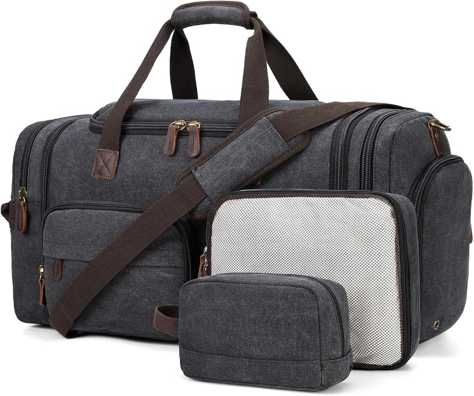 60L Canvas Overnight Duffle Bag