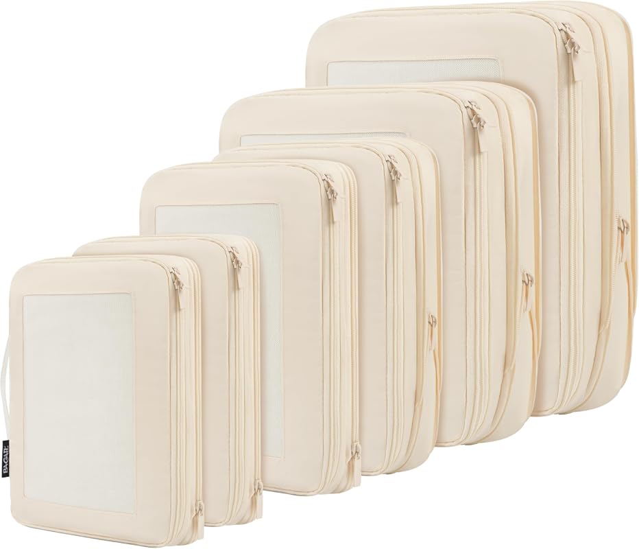 BAGAIL Expandable Compression Packing Cubes for Travel, Lightweight Sq