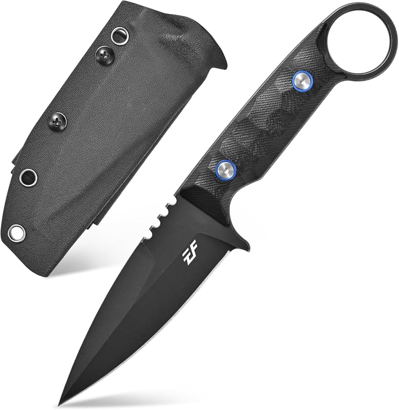 Eafengrow EF152 Fixed Blade Knife with K110 Steel Blade and Durable G10 Handle for Outdoor Camping