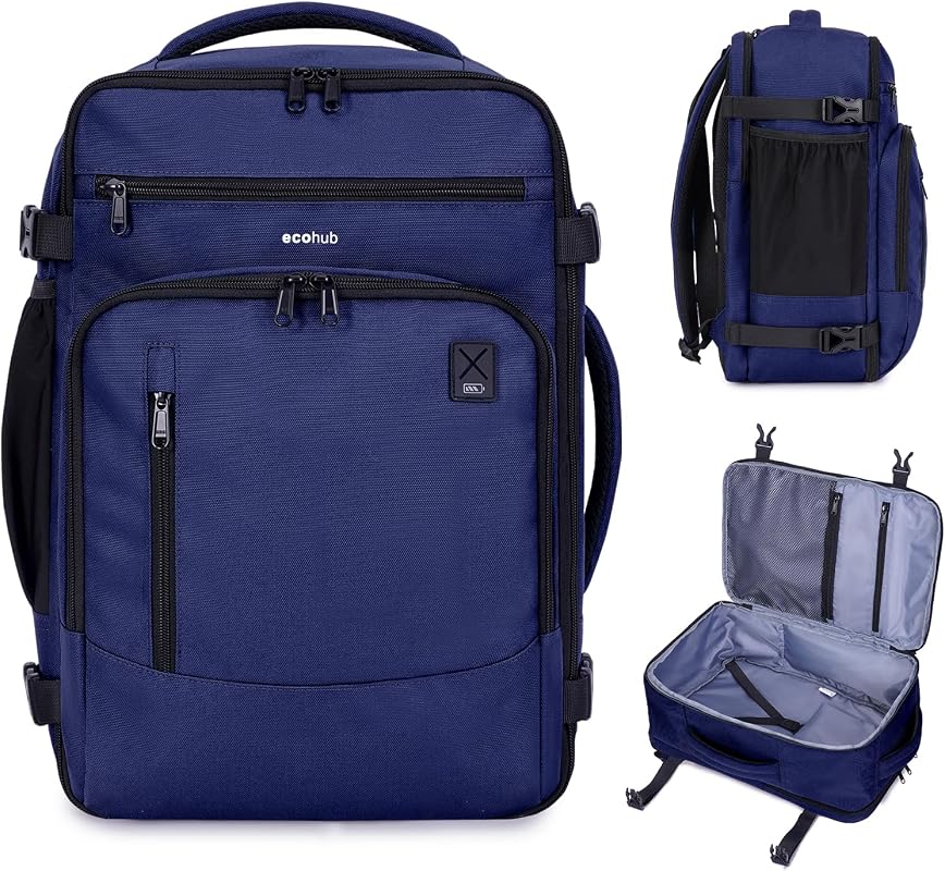 ECOHUB Travel Backpack Airline Approved, Water Resistant Personal Item