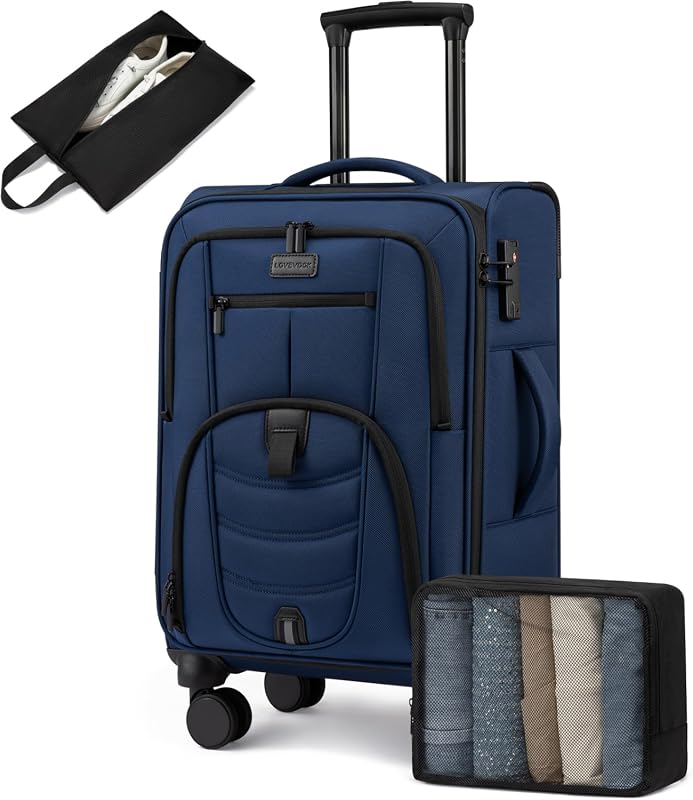 22x14x9 Airline Approved Carry-On Luggage with Laptop Compartment, TSA