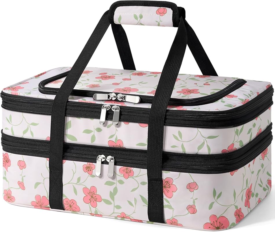 Double Insulated Casserole Carrier Bag, Durable Thermal Tote for Trans