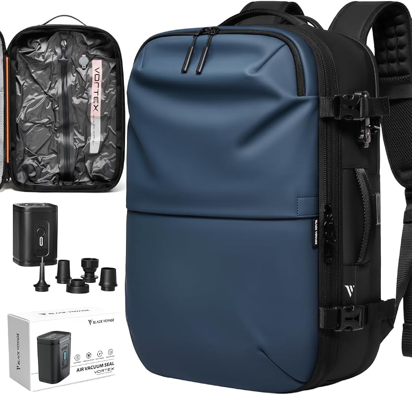 BlackVoyage Vortex 60L Expandable Vacuum Seal Travel Backpack
