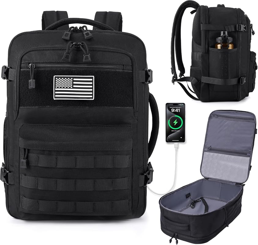 MOZETO TSA Approved Extra Large Tactical Carry On Travel Backpack for 