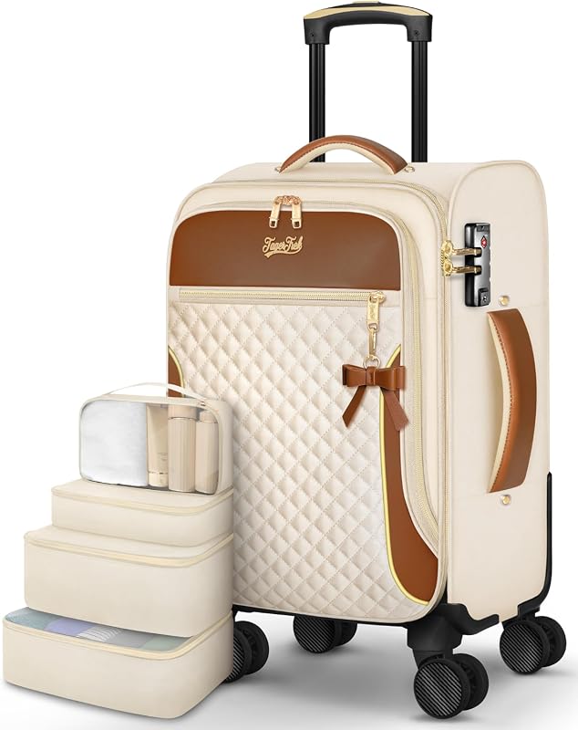 20-Inch Softside Carry On Luggage, Airline Approved 22x14x9 Suitcase w