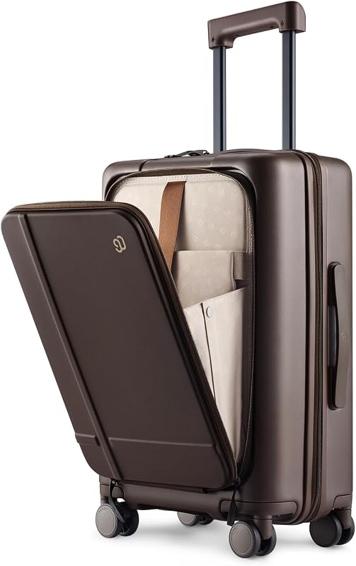 NINETYGO 22x14x9 Airline Approved Carry-On Luggage, Coffee Journey Har