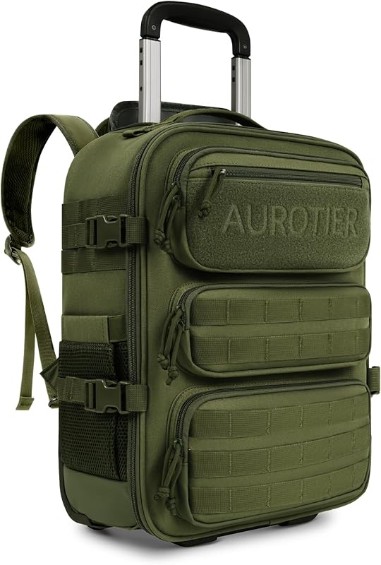 AUROTIER Rolling Tactical Laptop Backpack, 16-Inch Wheeled Computer Ba