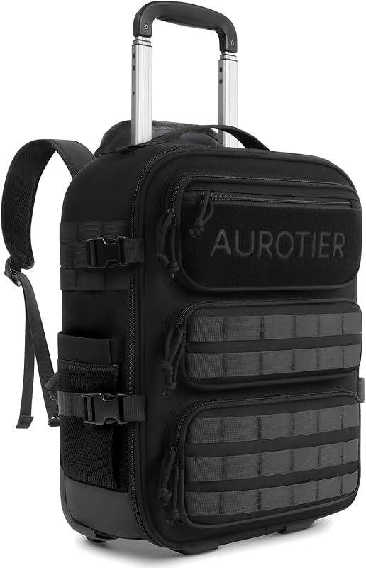 AUROTIER Rolling Tactical Laptop Backpack, 16-Inch Wheeled Computer Ba