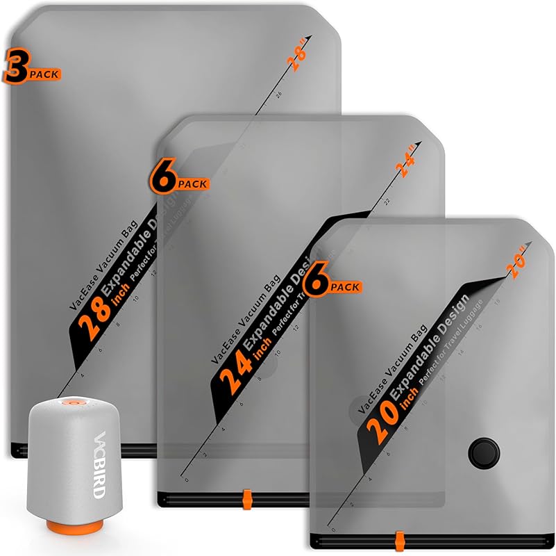 Vacbird Rechargeable Wireless Vacuum Pump and 15-Piece Space Saver Sto