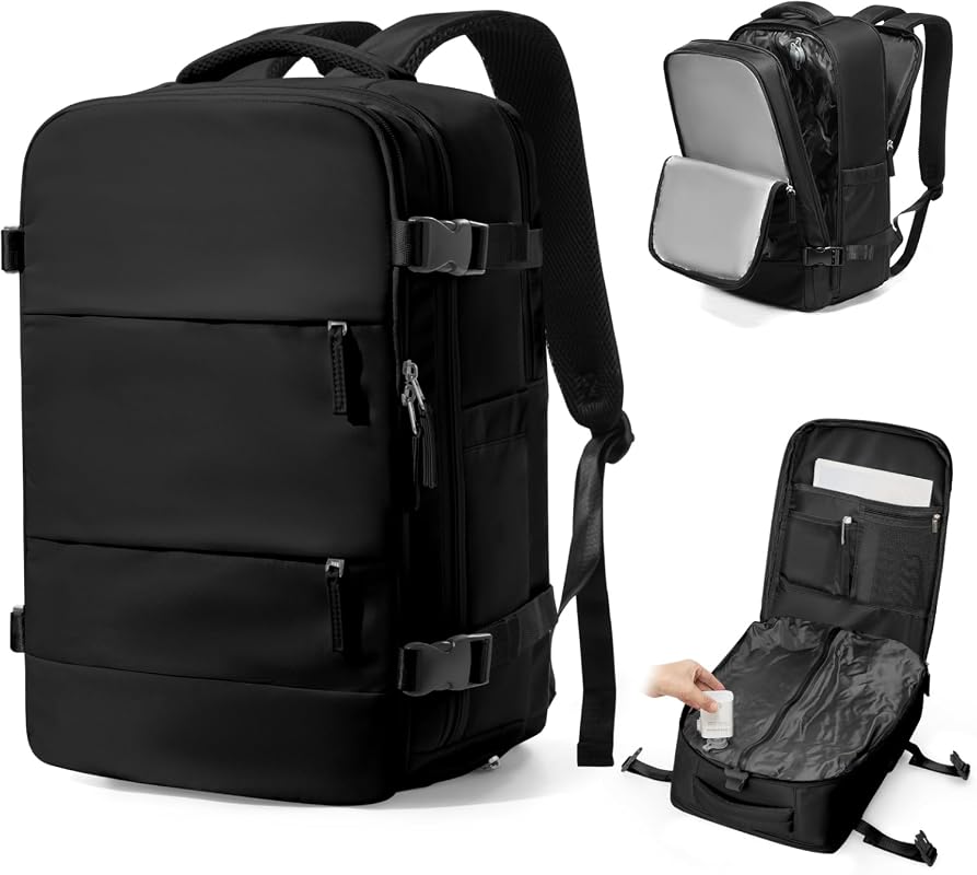 Large Vacuum Travel Backpack with Pump, Expandable Compression Carry-o