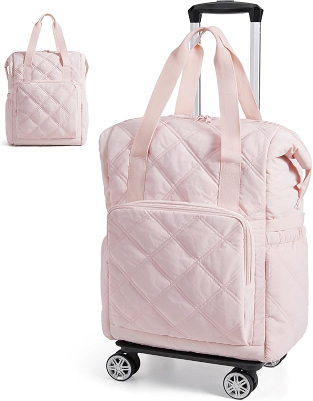 BAGSMART 35L Rolling Duffle Bag, Carry On Travel Luggage with Detachab
