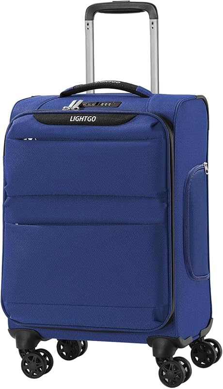 LIGHTGO 20-Inch Softside Carry-On Luggage, Water-Resistant Polyester w