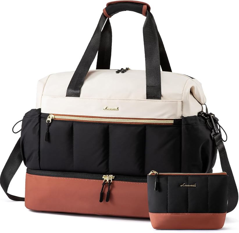 LOVEVOOK 38L Large Travel Weekender Duffel Bag for Women with Shoe Com