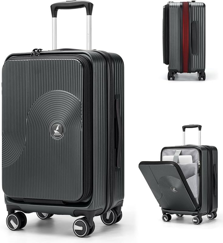 RAINSMORE 20-Inch Expandable Hardshell Carry On Luggage with Spinner W