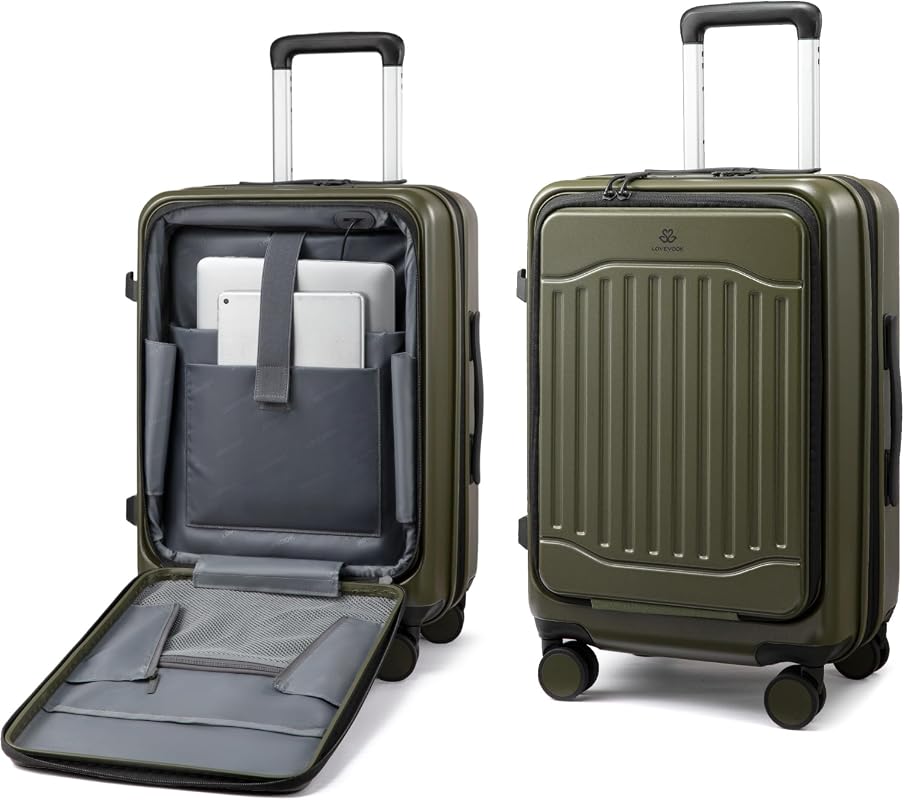 LOVEVOOK 22x14x9 Airline Approved Expandable Carry On Luggage with USB