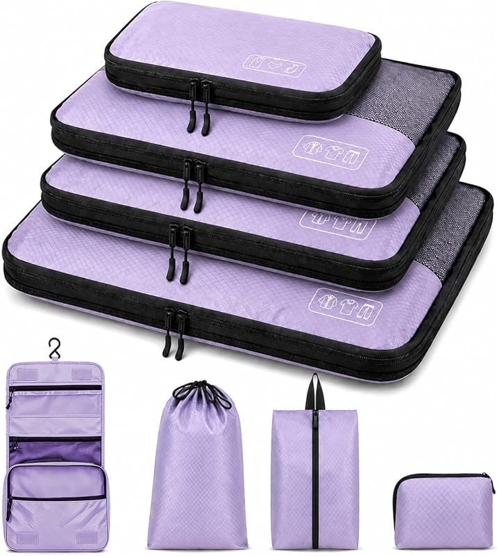8-Piece Compression Packing Cubes for Travel, Elegant Ultralight Suitc