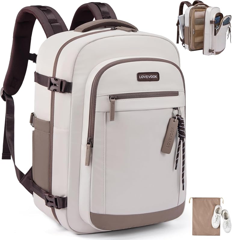 LOVEVOOK 40L Travel Backpack for Women, Airline Approved Carry On with