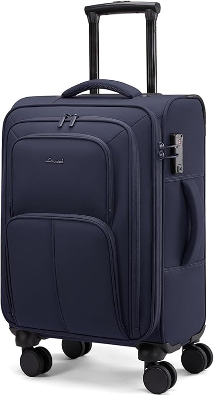LOVEVOOK 22-Inch Softside Carry-On Luggage with Spinner Wheels, TSA Lo