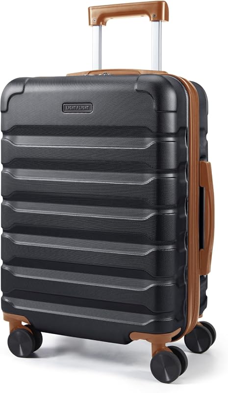 LIGHT FLIGHT 22x14x9 Expandable Carry-On Luggage with Durable Hard She