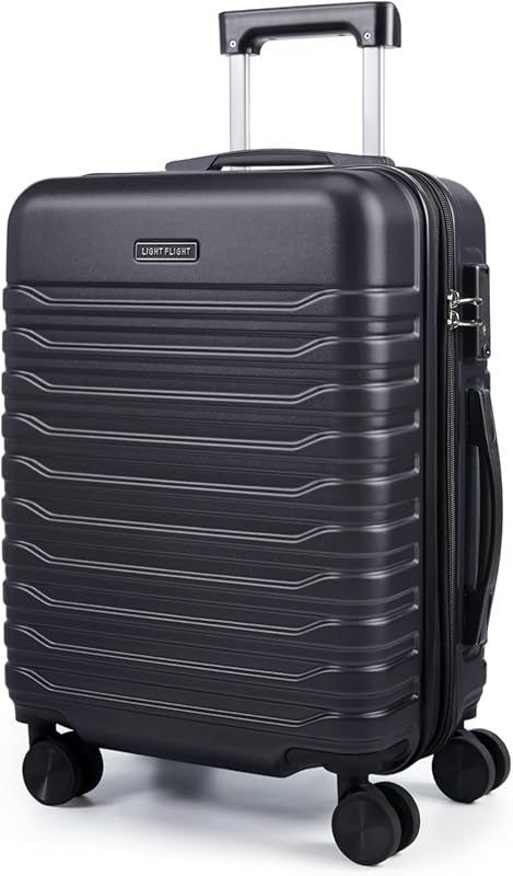 LIGHT FLIGHT 20 Inch Expandable Carry On Luggage, Lightweight Travel S