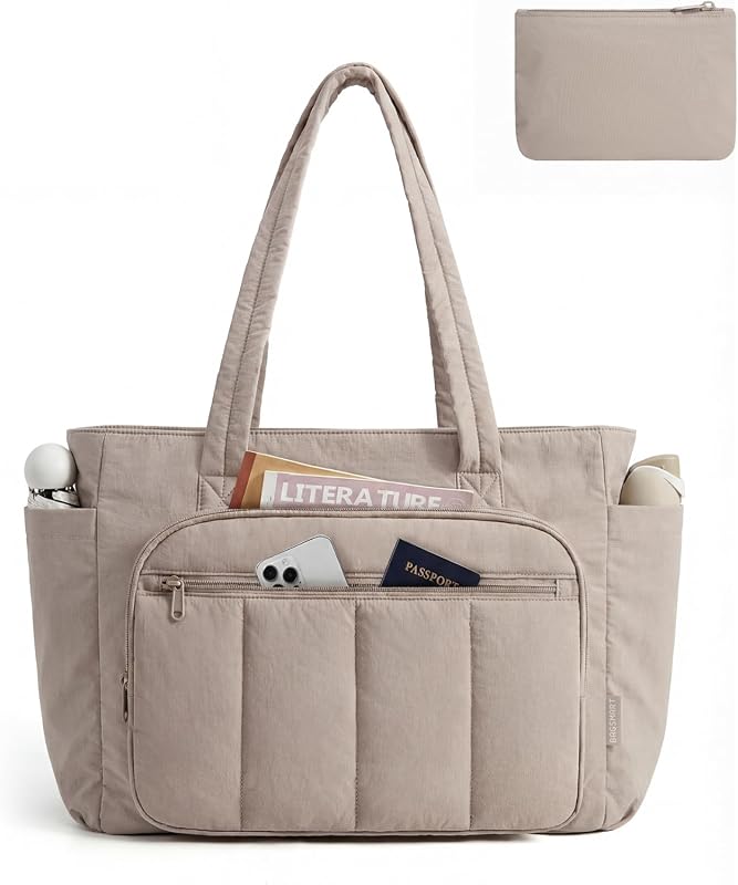 BAGSMART Quilted Laptop Tote