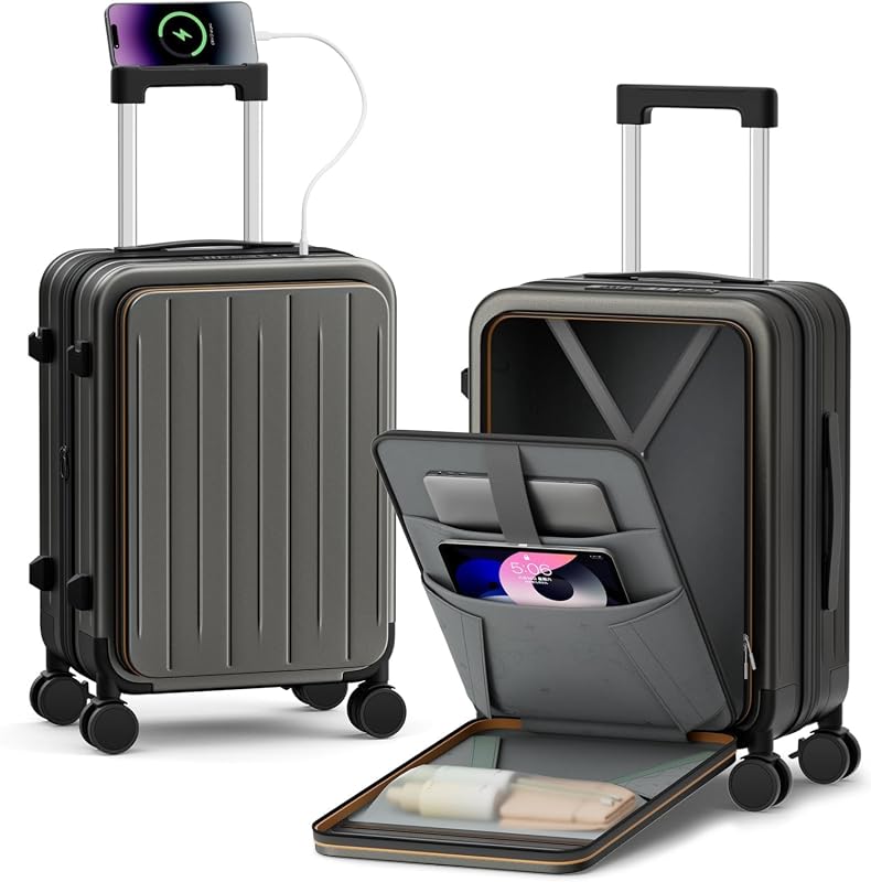 20-Inch Expandable Airline Approved Carry-On Luggage Featuring Conveni