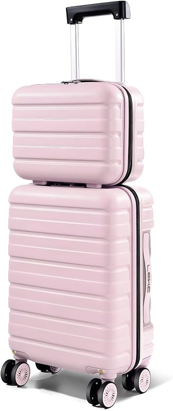 Lekesrping 16-Inch Underseat Carry-On Luggage with Cosmetic Case, Ligh